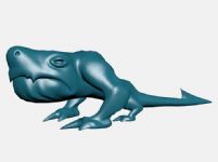 有尾巴的蓝色爬行怪物,3D动物模型