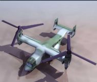 鱼鹰 倾斜旋转翼飞机3D模型