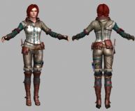 《巫师2》刺客之王中的女主角3D模型
