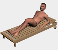 做阳光浴的男人3d模型