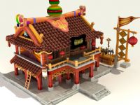 Q版修炼房,3D游戏建筑模型