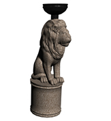 狮子雕塑喷泉3d模型