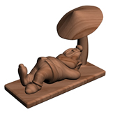 木雕休息的小矮人,园林小品3d模型