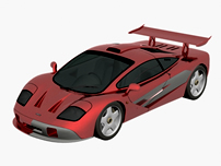 红色跑车,3d汽车模型