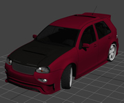 红色拉力车,3d汽车模型