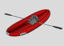 单人皮划艇3d模型