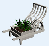 可推动的植物种植车3d模型