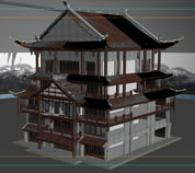 云南丽江古代建筑场景3D模型