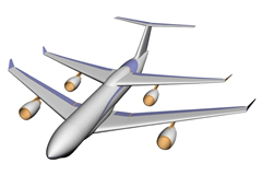 双翼大型客机,飞机3d模型