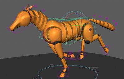 木马奔跑动作Maya模型