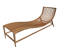 竹制躺椅3d模型