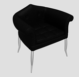 简易休闲扶手椅3d模型