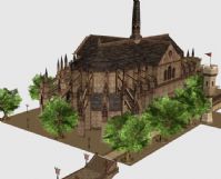 天堂2中的教堂建筑3D模型