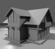 简易木房子maya模型