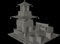 亭子,小塔3D模型