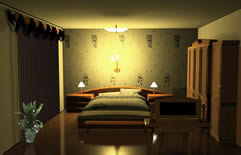 木质装饰卧室,室内效果3D模型
