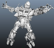 奥迪车变形后的汽车机器人maya模型