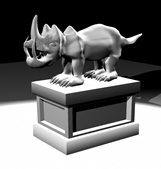 原创犀牛雕塑,maya动物模型