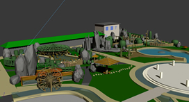完整园林景观.度假村,度假山庄,休闲胜地3D模型