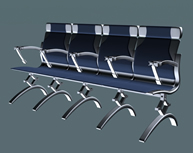 银行公共座椅3D模型