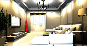 现代简装客厅设计3D模型