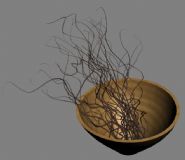放在碗里的干树枝3D模型