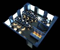 现代小型办公室3D模型