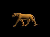 狮子,走路动作,骨骼3D模型