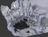 被山石掩埋的山洞入口3D模型