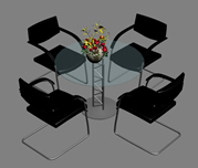 桌椅组合max模型