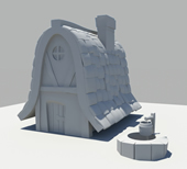 卡通房子,水井maya模型