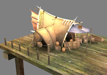 很赞的帐篷,海港,3D游戏场景模型