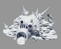 Q版梦幻诛仙琉璃岛上的海螺屋maya模型