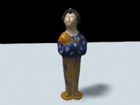 唐三彩侍女陶器,釉瓷3D模型