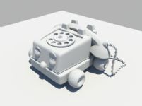 可爱玩具电话车maya模型
