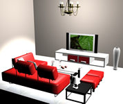 现代简装客厅3D模型