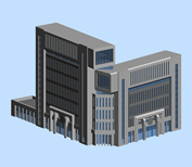 公安局,3D建筑模型