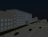 建筑楼,道路,3D场景模型