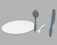 刀,叉子,勺子,盘3d模型