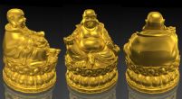 金光灿烂的弥勒佛尊像maya模型