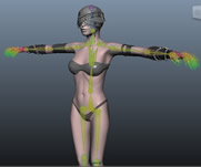 美女角色3D模型，动捕骨骼HIK控制器
