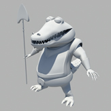 鳄鱼,鳄鱼将军,卡通角色3D模型