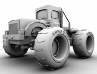 大轮子拖拉机,汽车maya模型