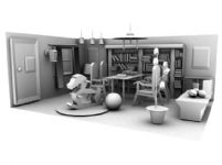家庭场景,室内客厅设计3D模型
