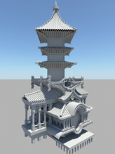 高塔,中式建筑,古代建筑3D模型