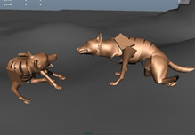 双狼争斗动画3D模型