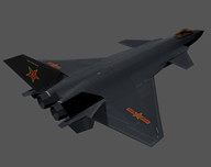 中国歼20隐形战机,第四代战机3D模型