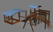 木质玩具,滑梯,儿童娱乐设施3D模型