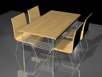 室内厨房餐桌3D模型