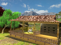 山村的竹篱笆3D模型